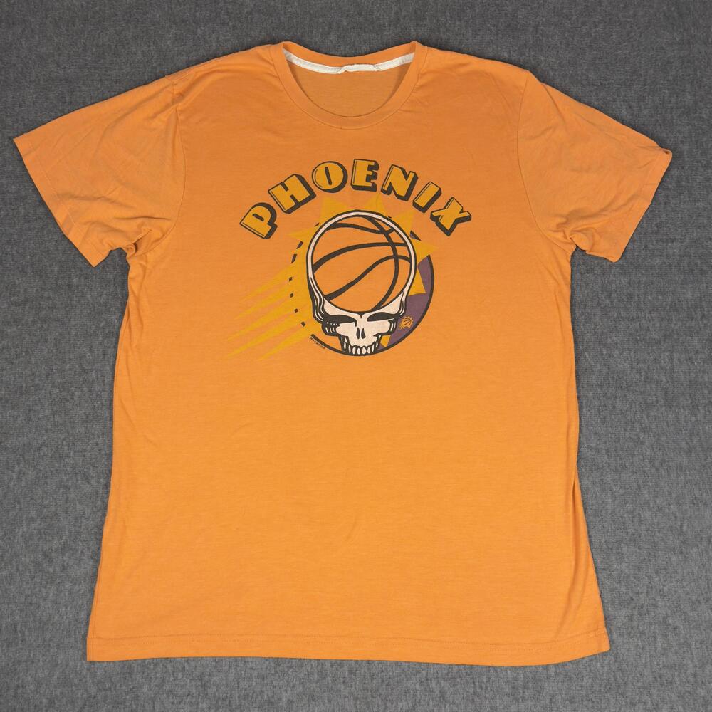 Phoenix Suns Grateful Dead Shirt Mens XL Orange Basketball Skull Homage T-Shirt